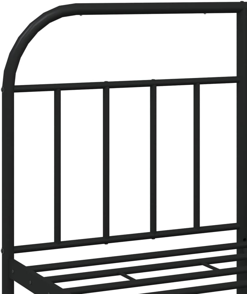 Lechnical Bed Frame with Black Metal Headboard, 140 x 190 cm, Furniture, Beds and Accessories, Beds and Frames for Beds