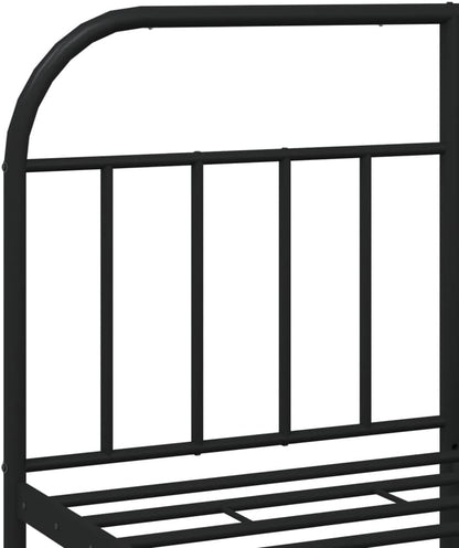 Lechnical Bed Frame with Black Metal Headboard, 140 x 190 cm, Furniture, Beds and Accessories, Beds and Frames for Beds