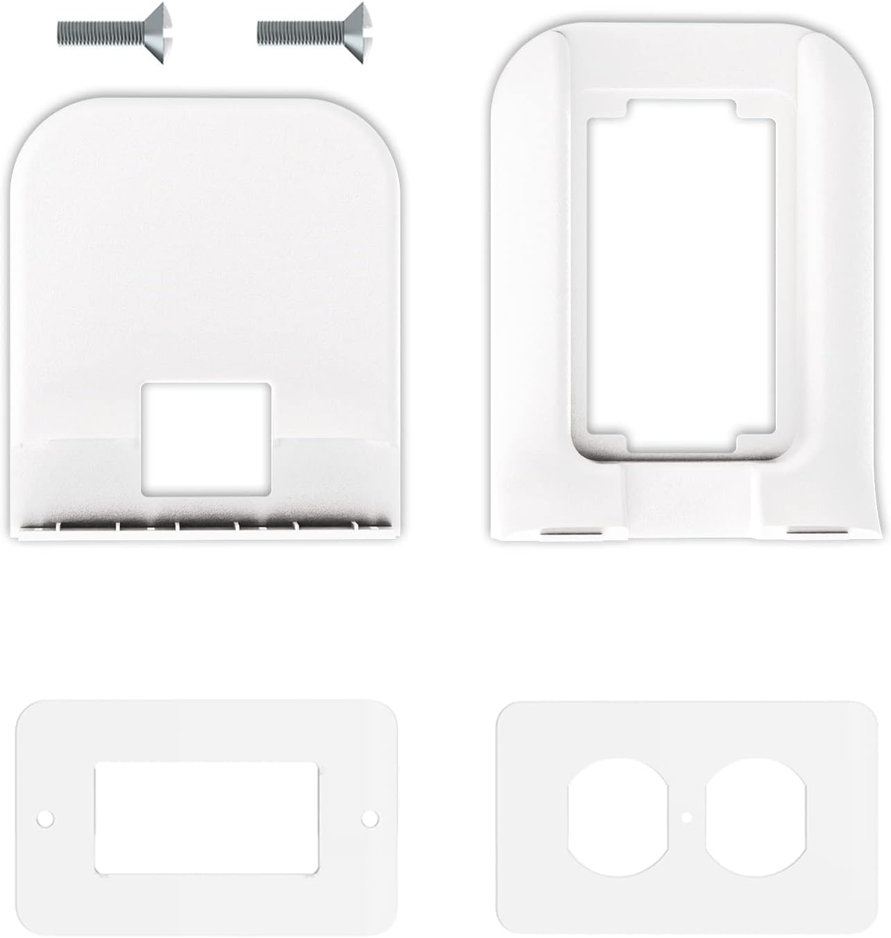 WALI Outlet Shelf Wall Holder, Bathroom Shelf up to 10lbs Standard Vertical Duplex Wall Organizer for Smart Home Decor Space Saving Power Tools, Toothbrush (OLS001-W), 1 Pack, White