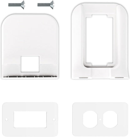 WALI Outlet Shelf Wall Holder, Bathroom Shelf up to 10lbs Standard Vertical Duplex Wall Organizer for Smart Home Decor Space Saving Power Tools, Toothbrush (OLS001-W), 1 Pack, White