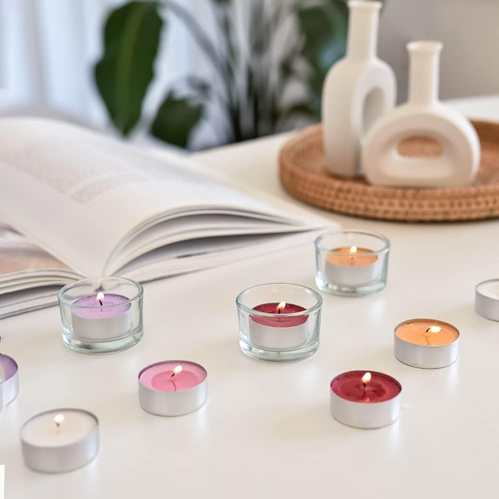 COCODOR Scented Tealight Candles - Garden Lavender - 100 Pack - 4-5 Hour Extended Burn Time - Made in Italy - Cotton Wick - Room Décor & Office Décor, Home Fragrance, Gift