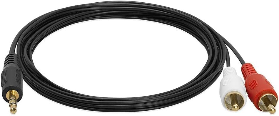 Cmple - 3.5mm Male Stereo to 2 Male RCA Audio Adapter Cable - 6 Feet, Black (1081-725-N)