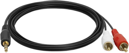 Cmple - 3.5mm Male Stereo to 2 Male RCA Audio Adapter Cable - 6 Feet, Black (1081-725-N)