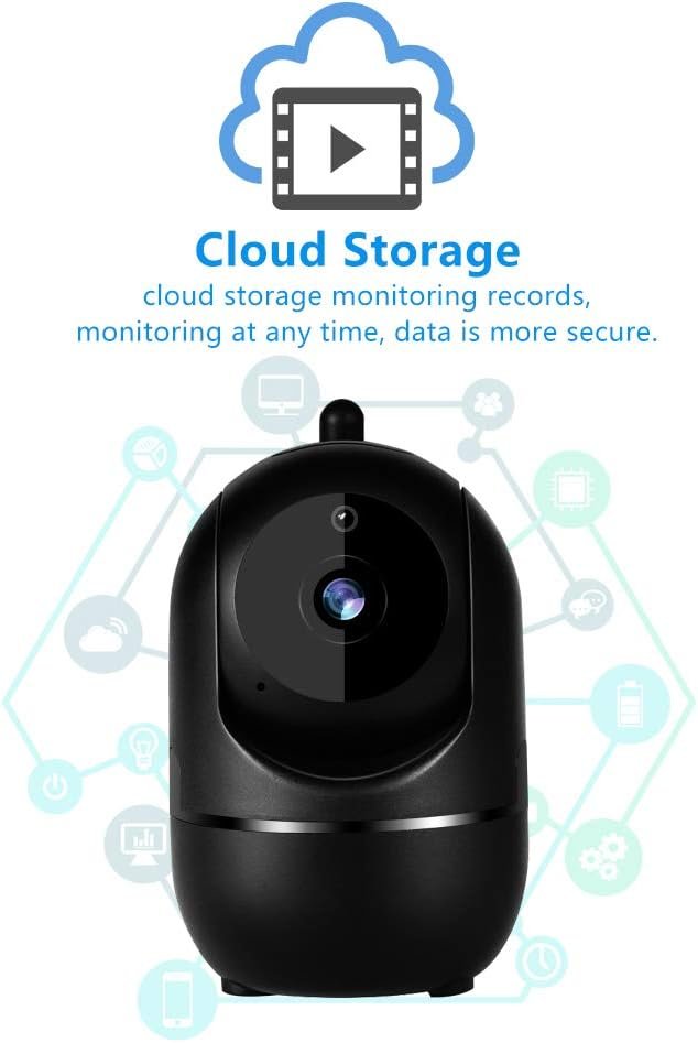 YUNSYE Security Camera, Indoor WiFi Camera,WiFi Home Camera Pet Camera,Baby/Dog/Cat/Pet Camera with App, Indoor Security Camera 1080P, Night Vision 2-Way Audio Motion Sound Detection Works (Black)