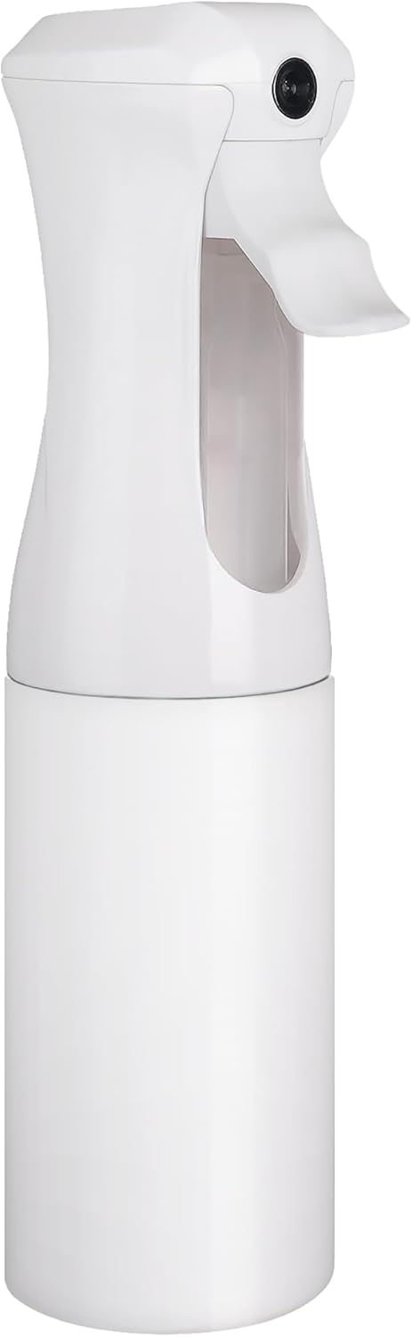 Aquableu Spray Bottle for Hair – Continuous Mist Spray Bottle for Hair Care, Styling, Cleaning, Plants, Pets & Essential Oils (White, 6.76oz/200ml)