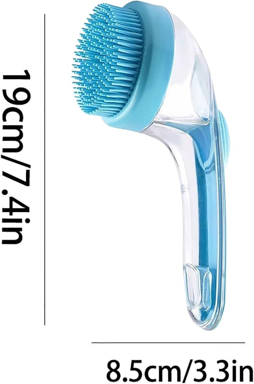 Dog Bath Brush, Pet Toilet Massaggio, Portatile Silicone Bristles, Ergonomic Handle Scrubber, Massaggio profondo di pulizia, per interni, Outdoor Bathing, Shower, Spa, Gatti, Kittens