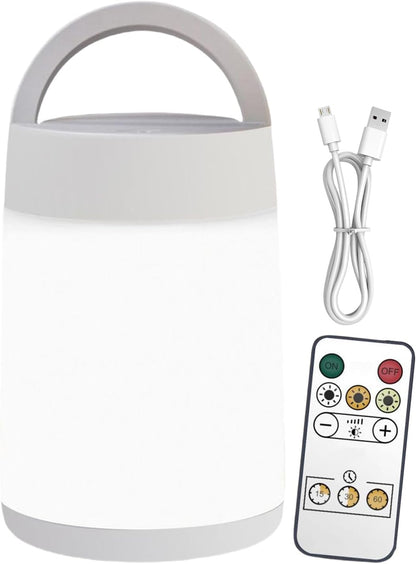 Kids Night Lamp, Baby Night Light, 10 Colours with Remote Control, Smart Portable Lantern, Kids Desk Lighting for Bedroom, Living Room, 5.71 x 3.27 Inches, White