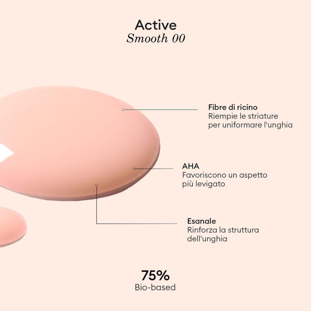 Manucurist Active Smooth 00 Nail Polish Repairing Treatment Smoothing Pink - Vegan & Made in France - Nail Strengthening Polish, Nude Nail Polish - Treatment for Damaged Nails - Women's Gift