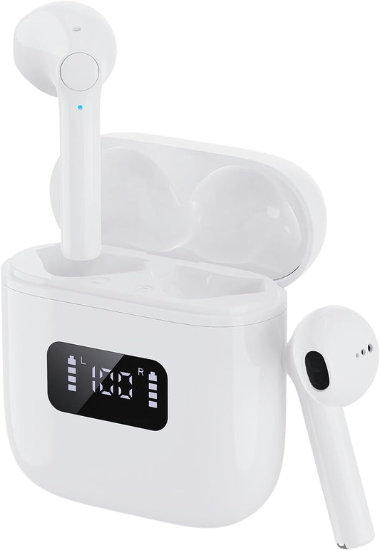 Wireless Earbuds Bluetooth 5.3 Hi Fi Stereo Noise Canceling in - Ear Headphones, Charging Case with Led Power Display, Touch Control, Waterproof,Compatible with Multiple Devices & for Sports