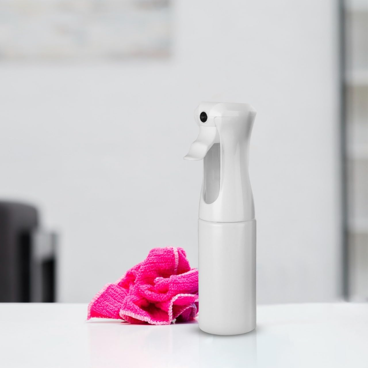 Aquableu Spray Bottle for Hair – Continuous Mist Spray Bottle for Hair Care, Styling, Cleaning, Plants, Pets & Essential Oils (White, 6.76oz/200ml)