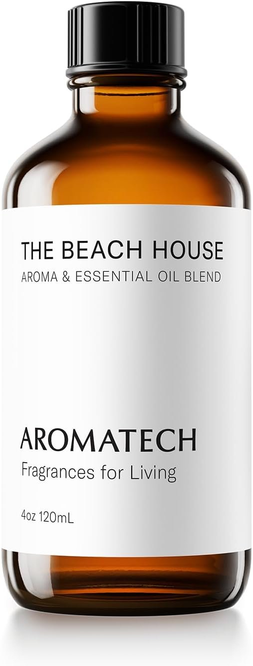 AromaTech The Beach House Premium Aroma Oil – Transportive Home Fragrance with Notes of Salted Bergamot, Sandalwood & Coconut Milk for Scent Diffusers, Cold-Air and UltraSonic Scent Machines – 120 mL