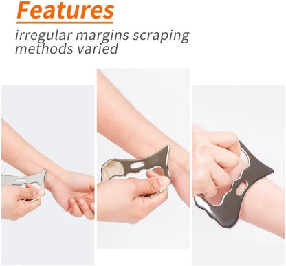 Rylpoint Guasha Massage Tool, Grade Stainless Steel Scraping Tool for Soft Tissue Upgrade Physical Therapy Stuff,Used for Back, Legs, Arms,Neck,Shoulder, Gua sha Tool