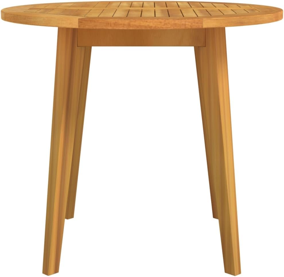 'vidaXL Garden Table in Solid Acacia Wood - Round Outdoor Dining Table Suitable for Patio, Deck or Garden - Brown