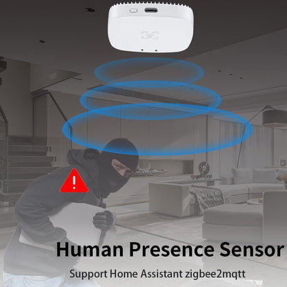 MmWave Human Presence Sensor,Zigbee Millimeter Wave Radar PIR Wired Motion Sensor,Requires TUYA HUB,Support Home Assistant via Zigbee2mqtt,for Indoor Home Automation