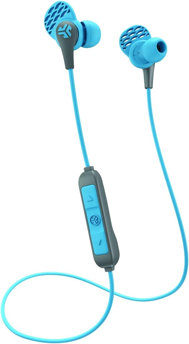 JLab JBuds Pro Bluetooth Wireless Signature Earbuds, Blue/Gray, Titanium 10mm Drivers, 6-Hour Battery Life, Music Controls, Noise Isolation, Bluetooth 4.1 Extra Gel Tips and Cush Fins