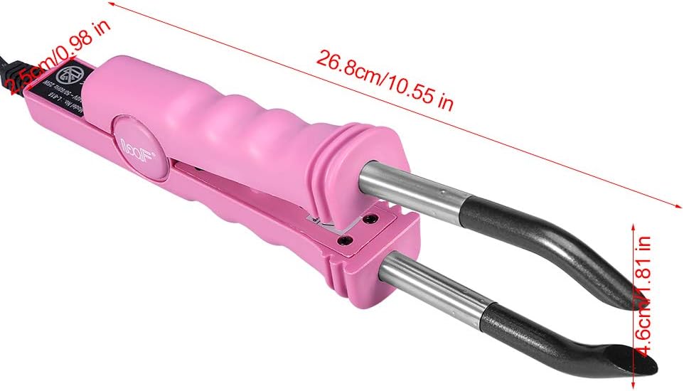 Tbest Hair Extension Connector Machine, Salon Wig Tool, Wig Tool, Thermal Hair Pink