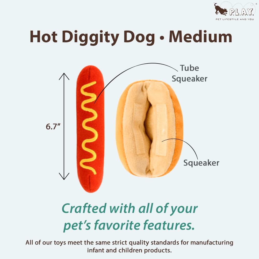 P.L.A.Y. (Pet Lifestyle And You Play American Classic Hotdog Dog Toy
