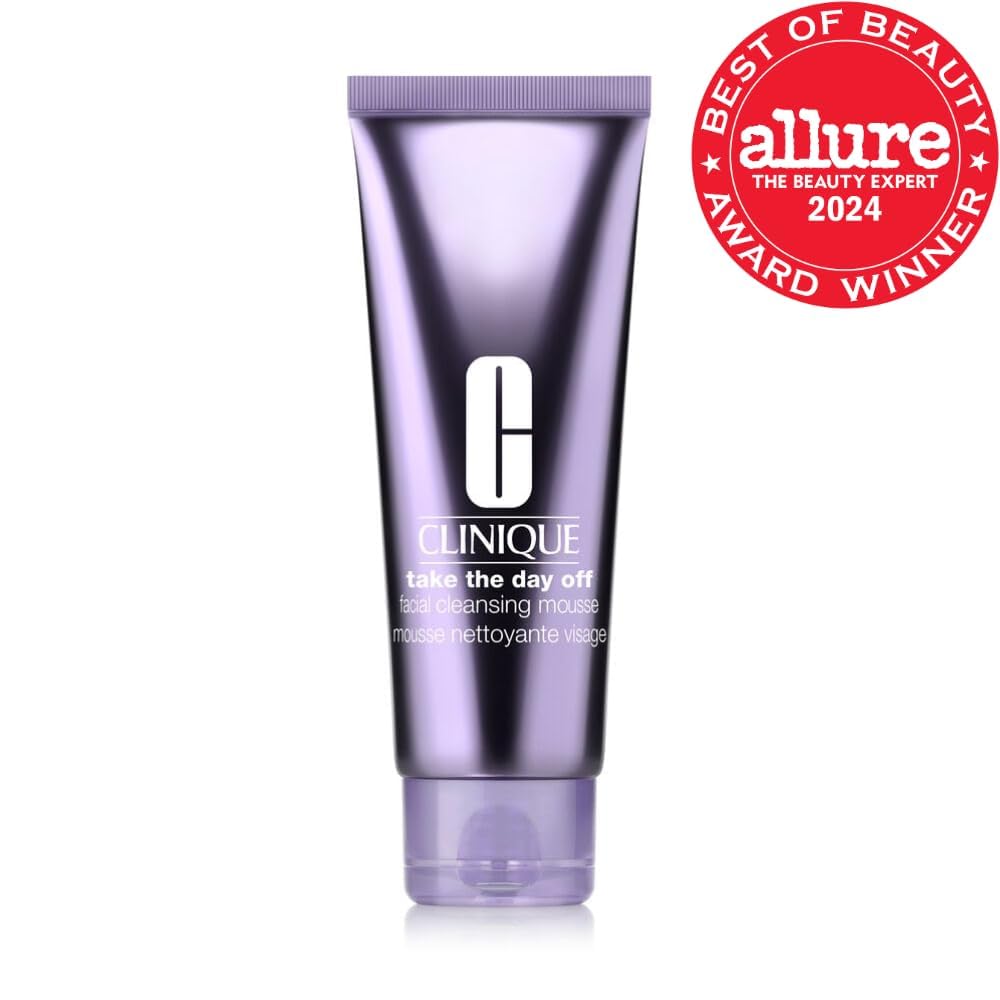 Clinique Take The Day Off Facial Cleansing Mousse With Hyaluronic Acid + Glycerin | Dissolves Makeup, Sunscreen + Pollution, 4.2 Fl Oz