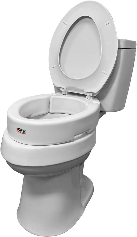 Carex Health Brands Hinged Toilet Seat Riser, Round