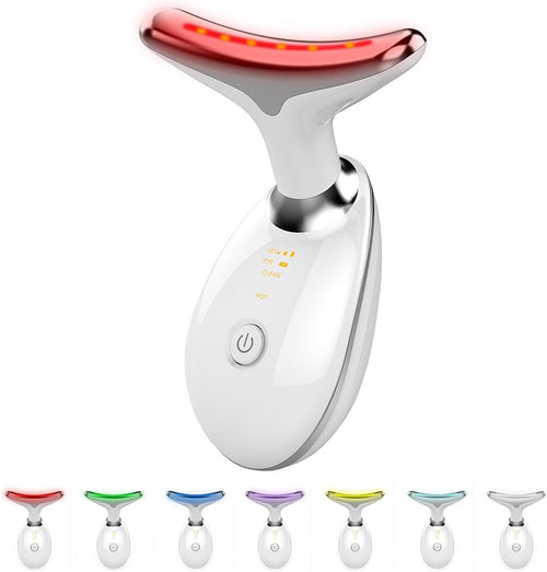 Face and Neck Massager，Multifunctional Facial Skin Care Tools,7 Color Led Face and Neck Beauty Device for Home Use