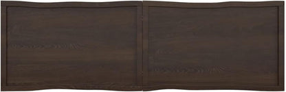 Solid Wood Tabletop with Live Edge, Dark Brown, 200 x 60 x (2-4) cm, Replacement for Kitchen Coffee Table, Dining Table, Desk Surface, Durable & Stylish