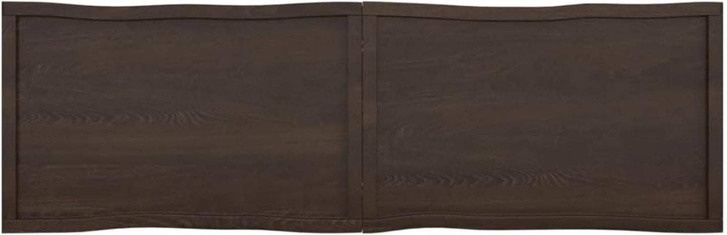 Solid Wood Tabletop with Live Edge, Dark Brown, 200 x 60 x (2-4) cm, Replacement for Kitchen Coffee Table, Dining Table, Desktop Surface, Rustic Home Decor