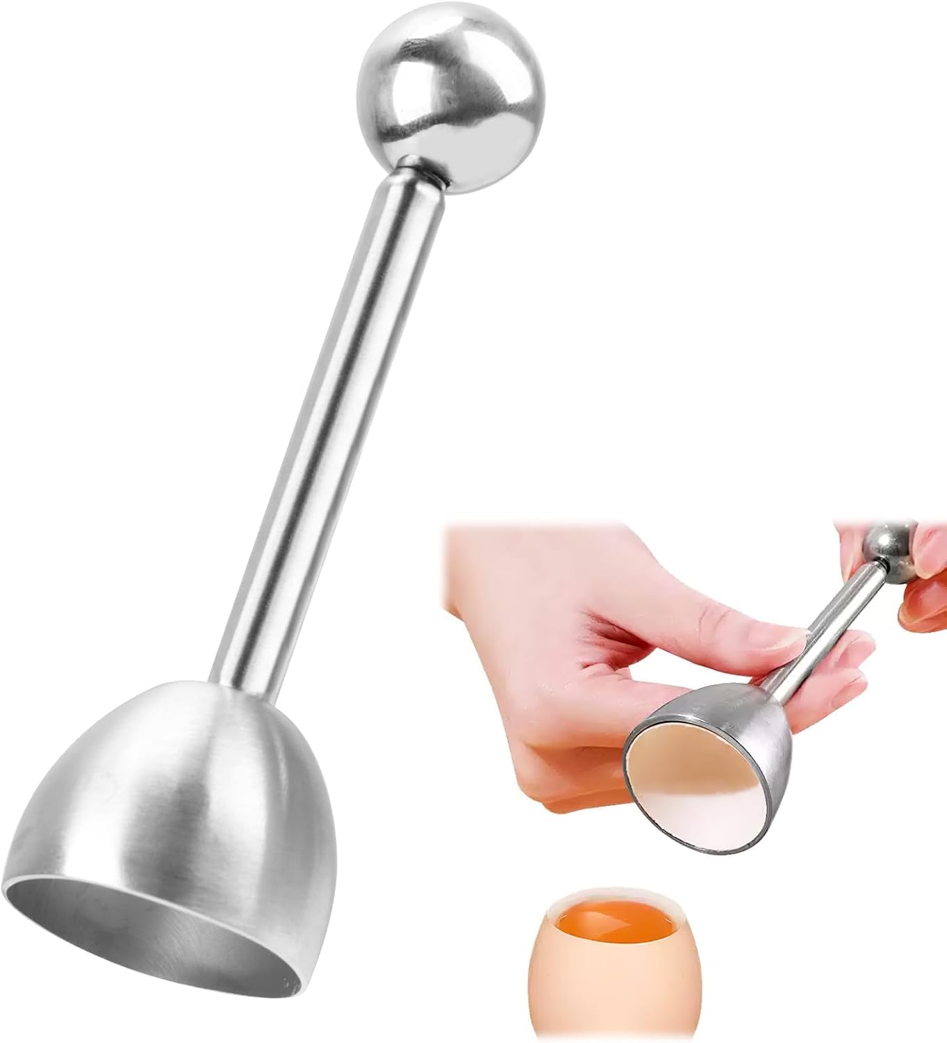 Soft Hard Boiled Egg Topper Stainless Steel Metal Egg Scissors, Egg Topper Shell Remover Egg Opener Kitchen Gadget for Raw or Soft Hard Boiled Egg Peeler for Breakfast Kitchen Tool Egg Cutter Topper