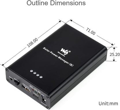 TUOPUONE Solar Power Manager (B) Supports 6V-24V Solar Panels Embedded 10000mAh Li-Po Battery Multi Protection Circuits