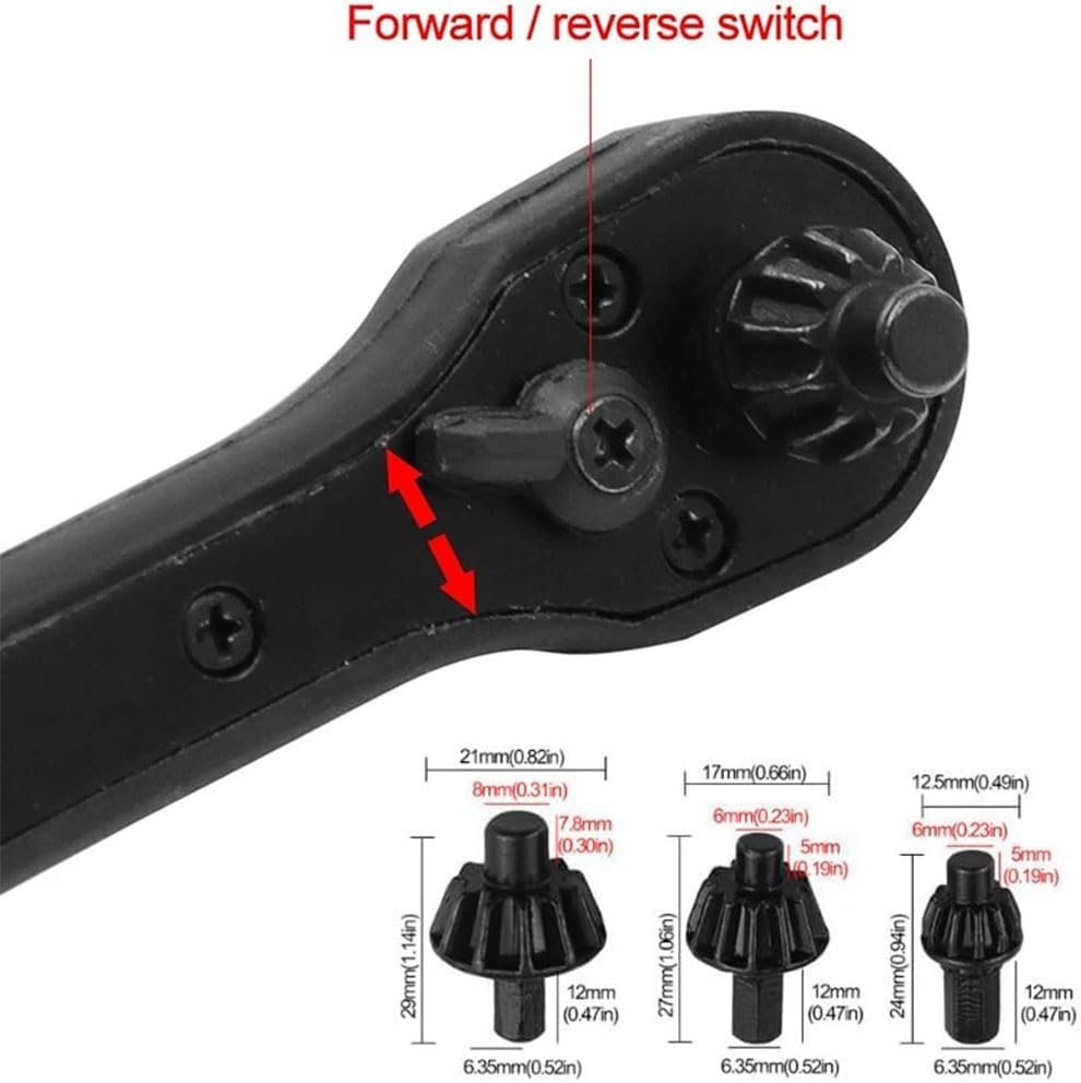 Ratchet Drill Chuck Key, Upgrade 2 in 1 Drill Chuck Ratchet Spanner, 3-in-1 D-rill C-Huck Ratchet Wrench, Universal Double Head Interchangeable Fastening Clamping Tool (2 Set)