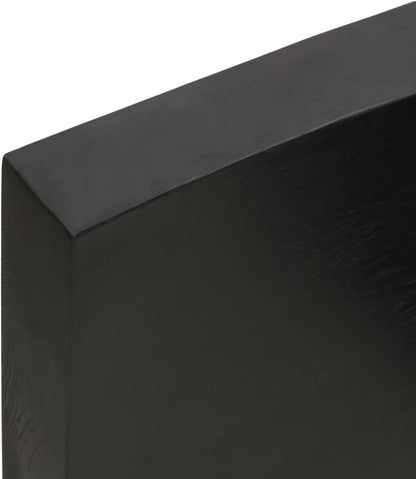 Solid Wood Tabletop, Dark Brown, 140 x 40 x (2-6), Live Edge, Replacement for Kitchen Coffee Table, Dining Table, Desktop Surface, Countertop Upgrade