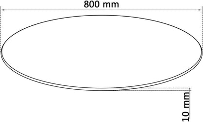 vidaXL Table Top Tempered Glass Round 800mm Replacement Tabletop Accessory