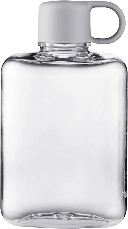 Flat Water Bottle Leakproof Water Cups Clear Drinking Cup Girls Water Bottle 360ml for Fitness