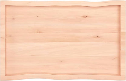 100 x 60 cm Solid Oak Table Top, Raw Wood, Live Edge, Replacement for Kitchen Center Table, Dining, Desk, Countertop - Versatile Furniture per Home & Office