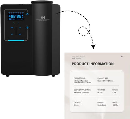 Waterless Air Diffuser - Home Luxury Scent Diffuser - Magnetic Keycard Bluetooth & App Control - Antal Hayat Diffuser - Waterless Diffusers for Home - Difusor Aroma - Aesthetic Essential Oil Diffuser