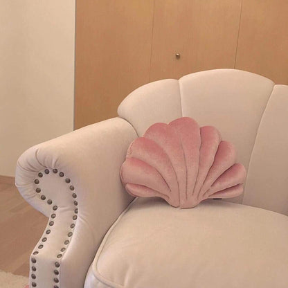 Patty Both Seashell Decorative Pillow Velvet Seashell Throw Pillow, Sea Shell Shaped Throw Pillow Decorative Pillows for Bed Couch Home Office Decor (Pink, Small(12.8 * 10in 0.3kg))