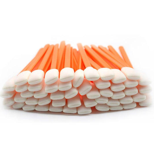 Wellgler's 100pcs 5.11" Foam Swabs, Square Rectangle Cleaning Swab，for Solvent Format Inkjet Printer Roland Optical Equipment（Orange）