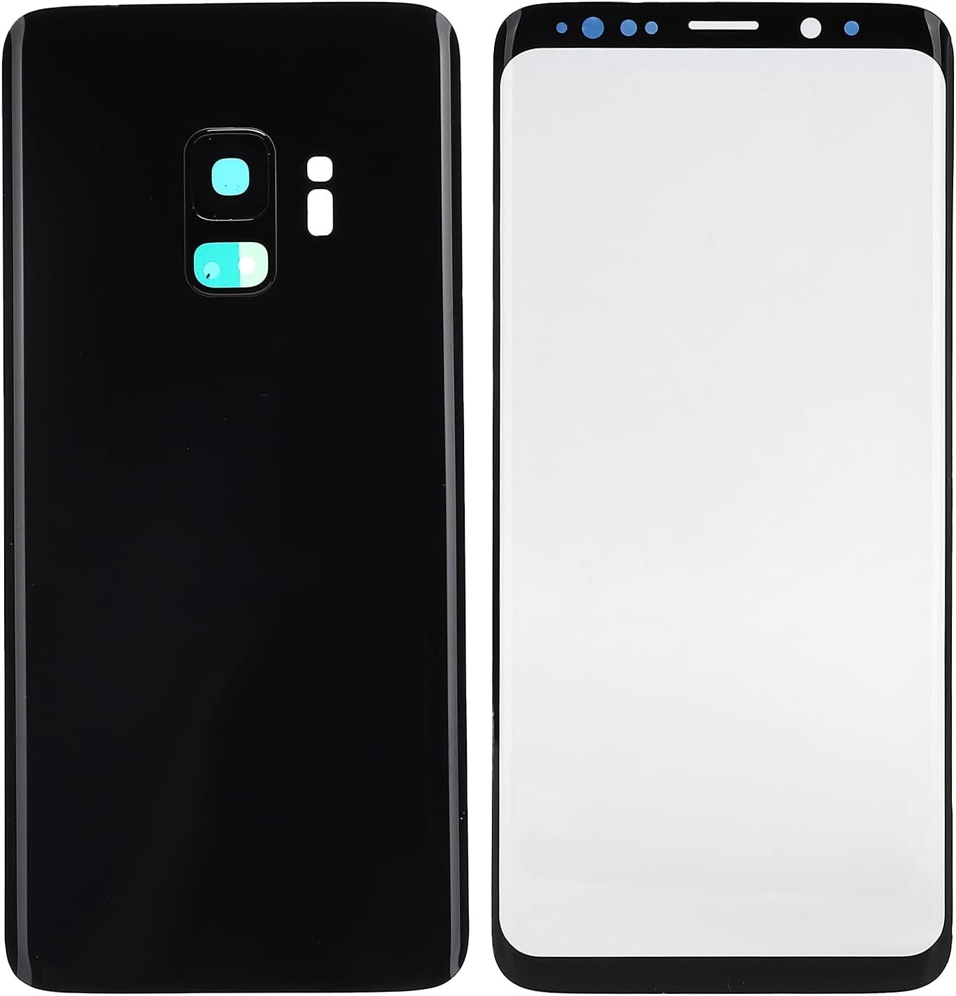 Rear Front Glass Replacement for Samsung S9 G960 Replacement Phone Rear Back Glass Cover Front Screen Glass Lens for Samsung S9 G960 Mobile Phone. G960 Phone Rear Ba (Black)