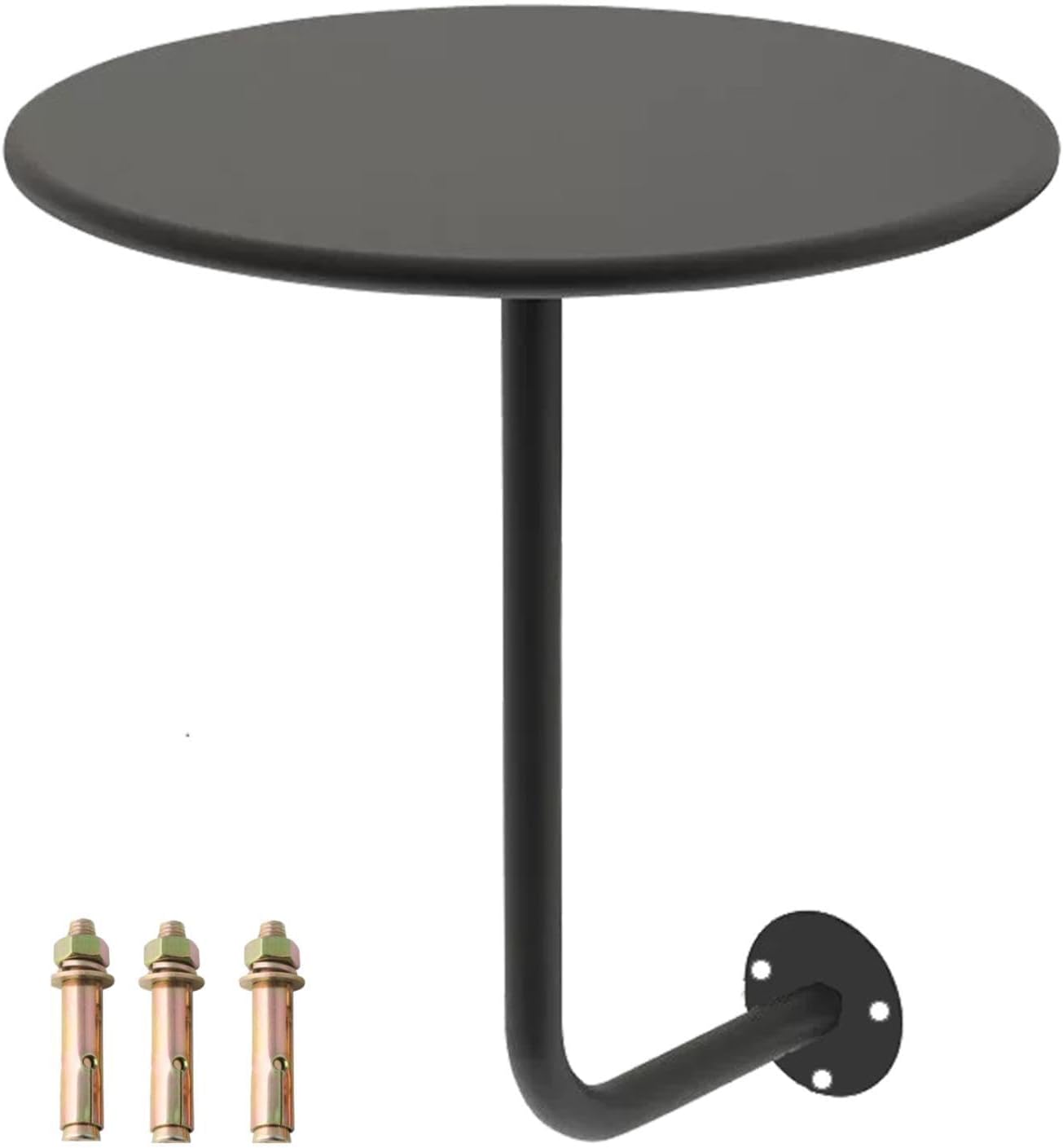 B Baosity Wall Mounted Round Table for Small Space Coffee Desk in Kitchen, Black, as described