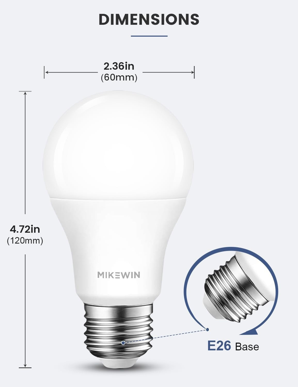 MikeWin Dusk to Dawn Light Bulbs Outdoor, Sensor A19 LED Light Bulb, 13W (100W Equivalent), 1000lm, Auto On/Off Photocell Automatic for Outdoor Lighting, for Porch Garage Yard, 3000K Warm White, 4Pack