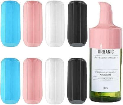 Jindizi 8Pcs Reusable Silicone Leak Proof Sleeves Elastic Sleeves, Elasticity Silicone Leak Locks for Travel Sized Toiletries Skins,Travel Bag and Carry-on Luggage (Blue/Black/White/Pink)