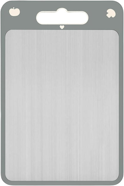Stainless Steel Cutting Board - Chopping Board | Cutting Boards for Kitchen | Kitchen 2-Sided Cooking Chopping Board | Chicken Beef Tomato Oranges Handling Mat Housewife Solution for Dormitory, Picnic