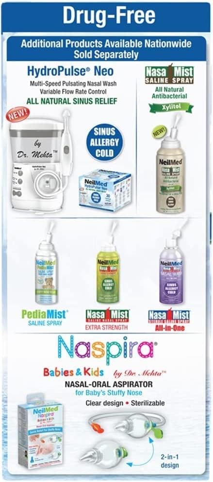 NeilMed Sinus Rinse 100 Premixed Packets – All Natural Nasal Irrigation for Sinus Relief, Moisturization, and Daily Hygiene – Drug-Free, Preservative-Free (Pack of 2)