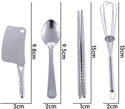 Hnvdkln 25Pcs Pretend Play Kitchen Cookware Playset - Stainless Steel Pots, Pans, and Cooking Utensils for Kids' Learning and Play