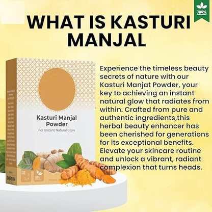 Zenty Kasturi Manjal Powder, Wild Turmeric Root Powder, Pure Kasthuri Haldi, Kasturi Turmeric Powder, For Skin & Face Care, 100g