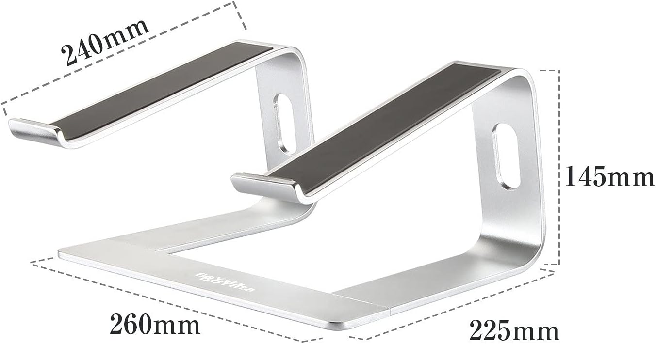 pishi Laptop Stand, Ergonomic Laptop Riser, Aluminum Made Vertical Laptop Stand with Metal Holder, Compatible with 10-15.6 Inches Screen Laptop | (Silver): M5