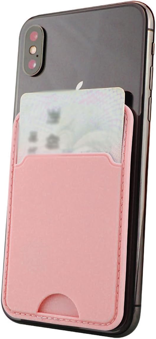 Toguma Cell Phone Card Holder Pocket for Back of Phone Card Wallet Holder for Phone Case Credit Card Holder for Woman Man, Compatible with Most of Cell Phone (Pink)