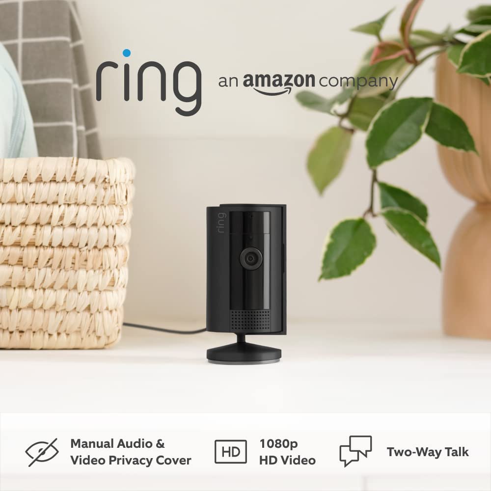 Ring Indoor Camera (2nd Gen) by Amazon | Plug-in pet Security Camera | 1080p HD Video, Privacy Cover, Wi-Fi, DIY alternative to a CCTV system | 30-day free trial of Ring Home