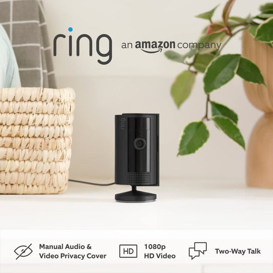 Ring Indoor Camera (2nd Gen) by Amazon | Plug-in pet Security Camera | 1080p HD Video, Privacy Cover, Wi-Fi, DIY alternative to a CCTV system | 30-day free trial of Ring Home