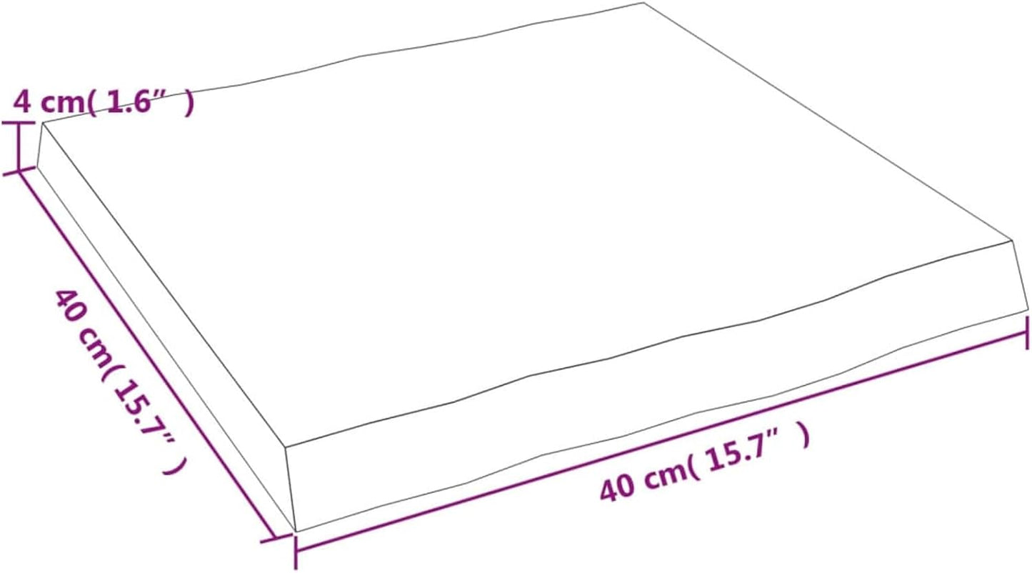40 x 40 x 4 cm Solid Oak Tabletop - Unfinished Wood Replacement Top for Coffee Table, Kitchen Table, Dining Table, Desk, Countertop - Versatile Furniture Upgrade