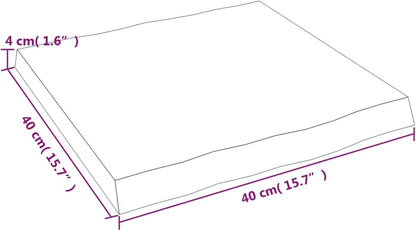 40 x 40 x 4 cm Solid Oak Tabletop - Unfinished Wood Replacement Top for Coffee Table, Kitchen Table, Dining Table, Desk, Countertop - Versatile Furniture Upgrade